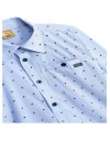 Παιδικό μακρυμάνικο πουκάμισο για αγόρι, σιελ, Regular Fit, 100% βαμβάκι.