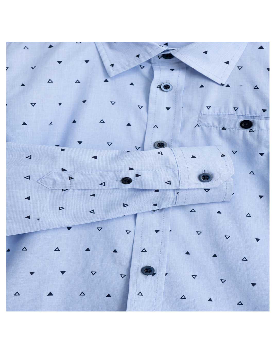 Παιδικό μακρυμάνικο πουκάμισο για αγόρι, σιελ, Regular Fit, 100% βαμβάκι.