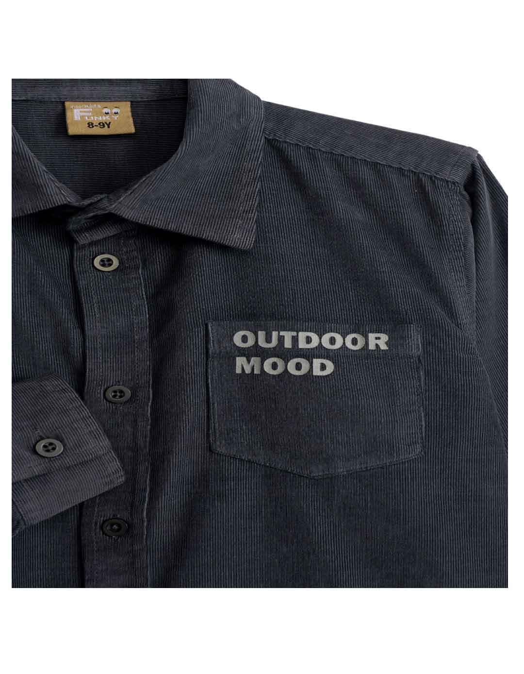 Παιδικό πουκάμισο κοτλέ ανθρακί FUNKY