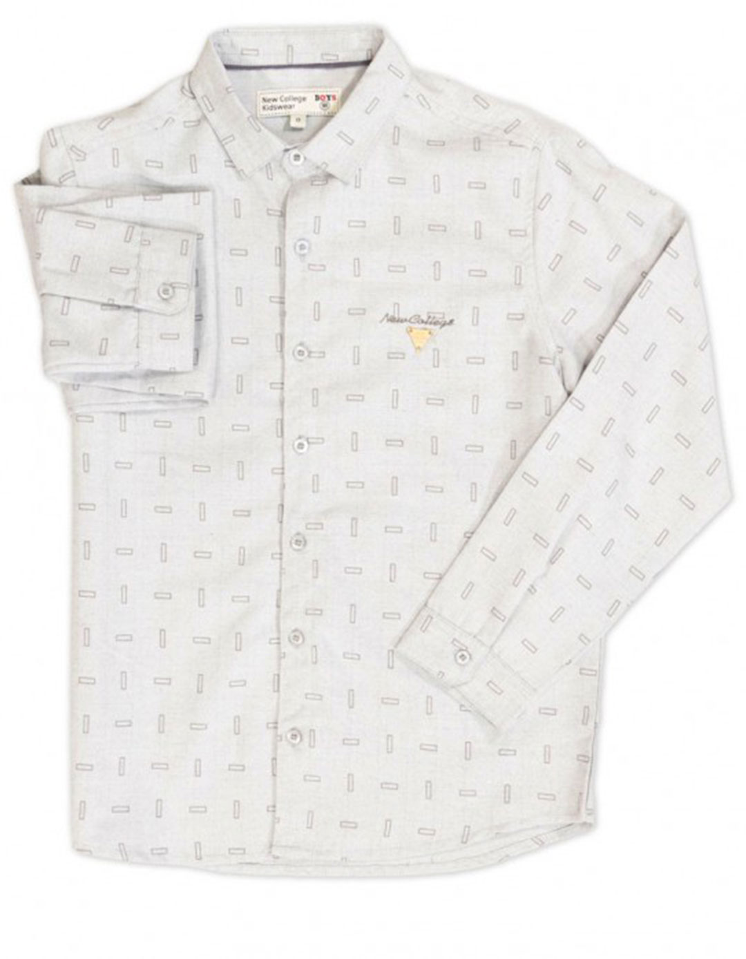 Πουκάμισο για αγόρι μακρυμάνικο με σχέδια, γκρι, Regular Fit, 100% βαμβάκι. Πουκάμισο για αγόρι μακρυμάνικο με σχέδια, γκρι, Regular Fit, 100% βαμβάκι.