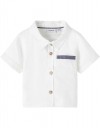 Πουκάμισο λευκό για αγόρι κοντομάνικο Name it, Regular Fit, 100% βαμβάκι.