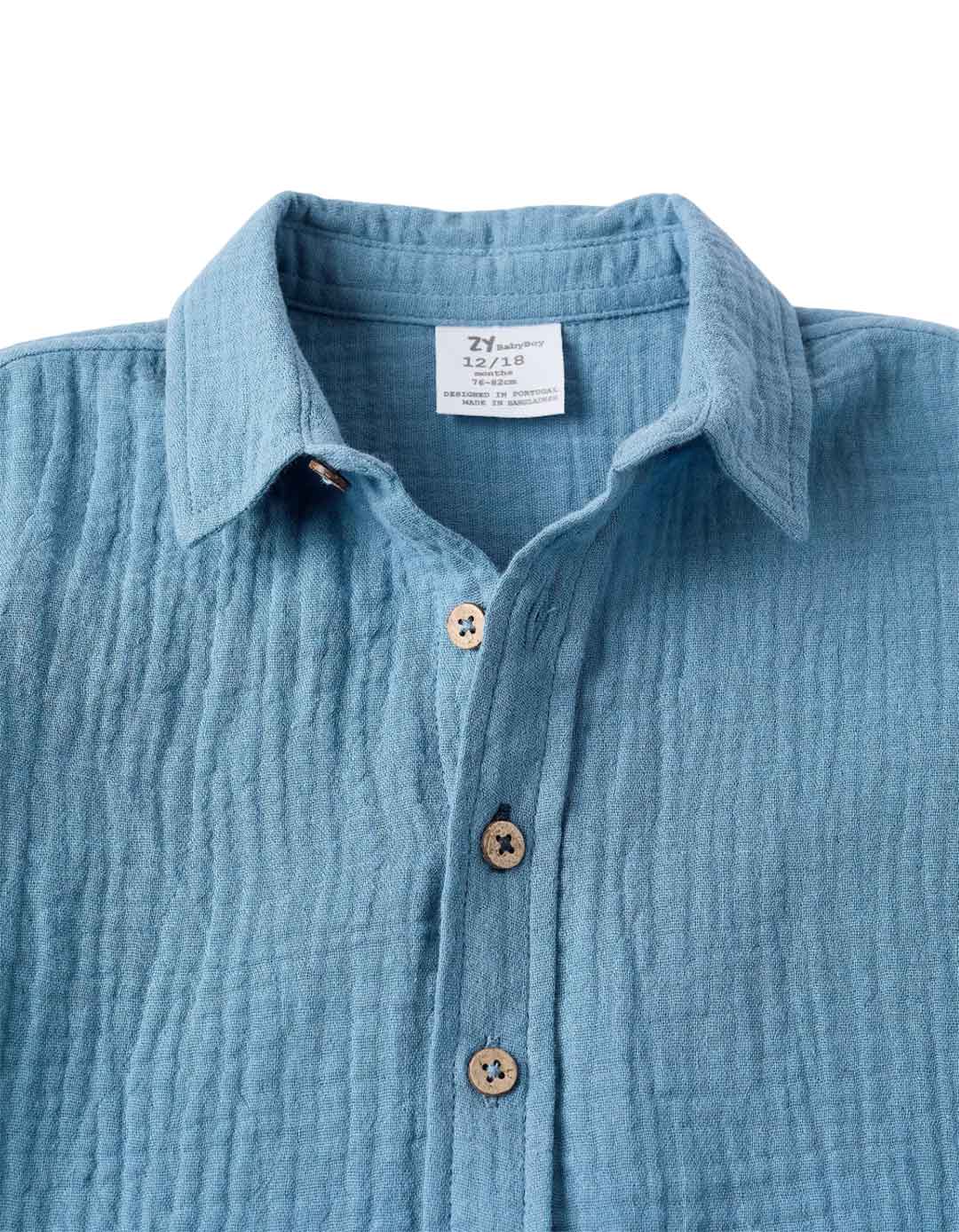 Zippy Παιδικό Βαμβακερό Πουκάμισο για Αγόρια τιρκουάζ.Slim Fit.