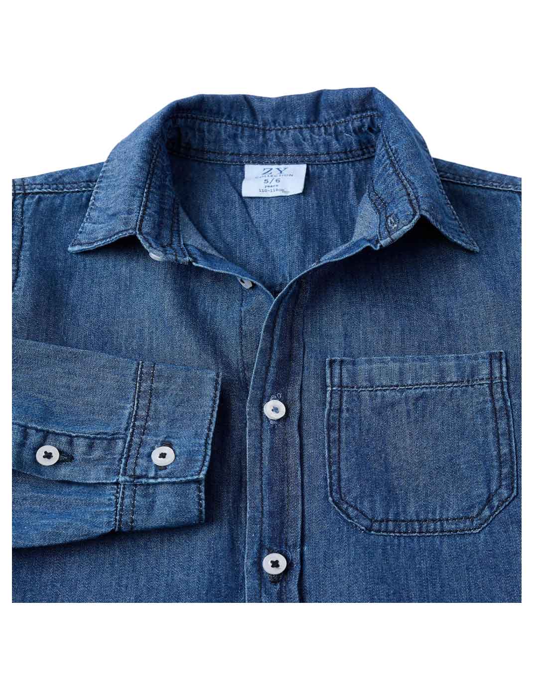 Παιδικό τζιν πουκάμισο αγοριού μπλε Zippy