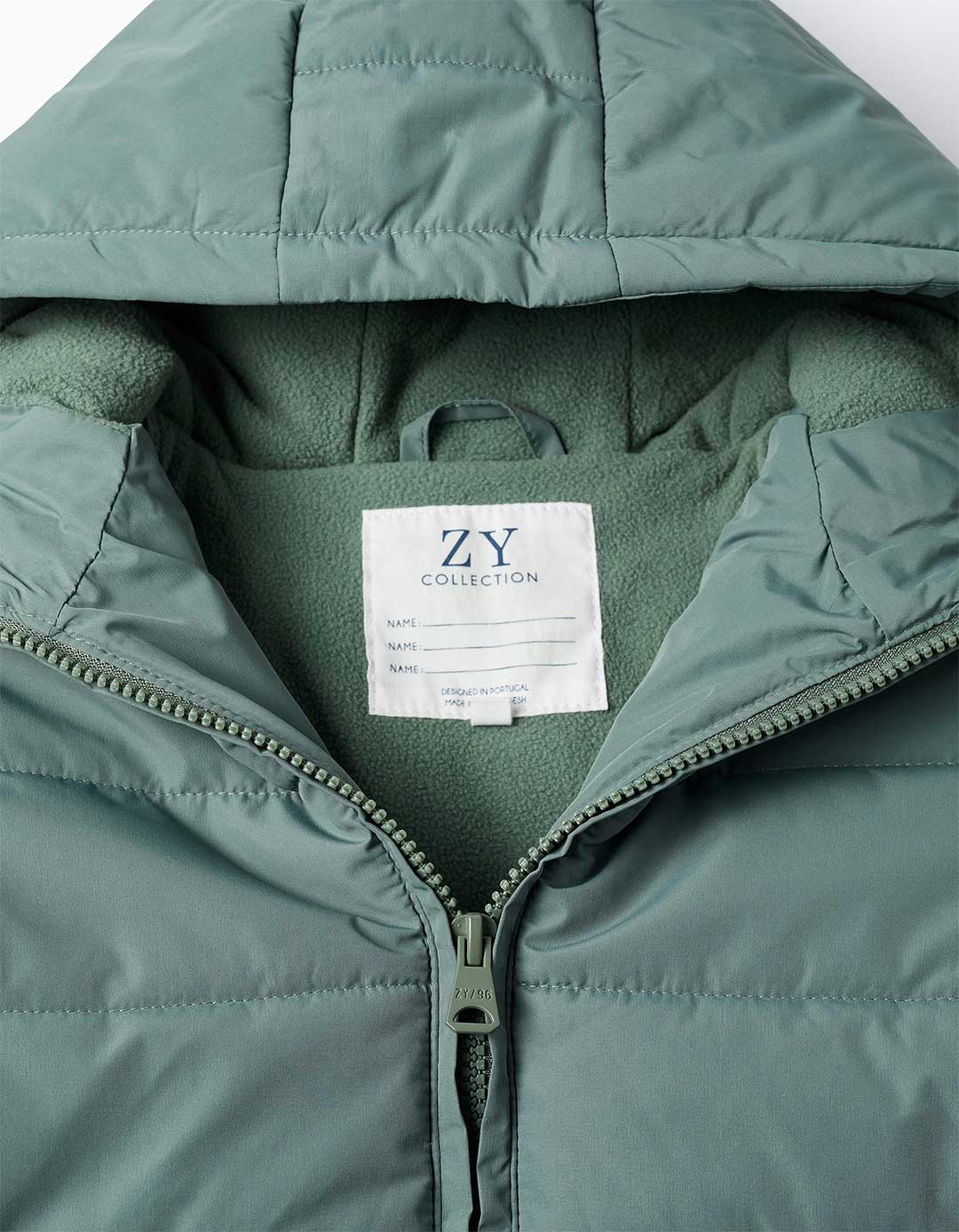 Παιδικό πράσινο μπουφάν αγοριών για τον χειμώνα