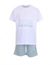 Σετ για αγόρι μπλούζα και βερμούδα, λευκό-φυστικί, Regular Fit, 100% βαμβάκι. Σετ για αγόρι μπλούζα και βερμούδα, λευκό-φυστικί, Regular Fit, 100% βαμβάκι.