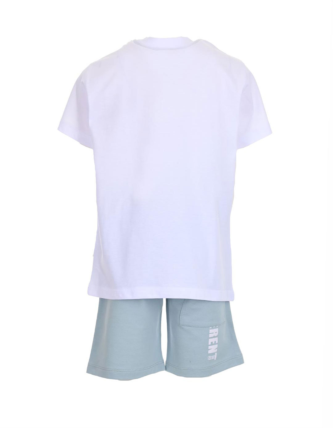 Σετ για αγόρι μπλούζα και βερμούδα, λευκό-φυστικί, Regular Fit, 100% βαμβάκι. Σετ για αγόρι μπλούζα και βερμούδα, λευκό-φυστικί, Regular Fit, 100% βαμβάκι.