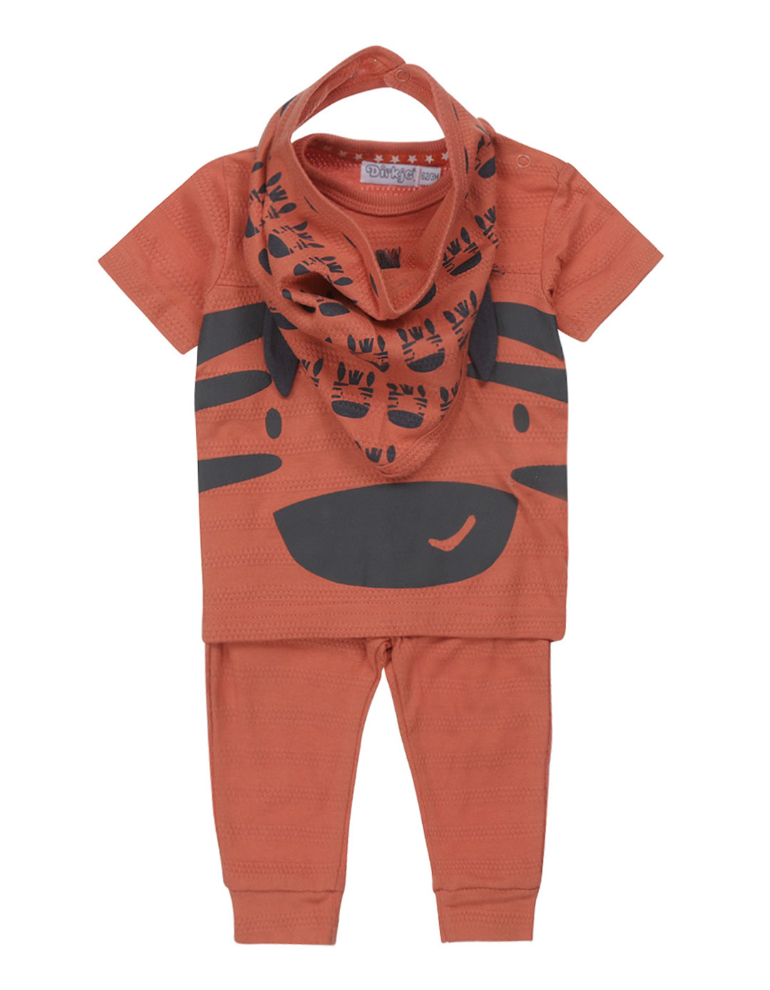 Σετ βρεφικό για αγόρι μπλούζα παντελόνι και σαλιάρα, Regular Fit, 100% βαμβάκι.