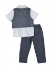 Σετ για αγόρι με γιλέκο και παντελόνι σε  μολυβί απόχρωση  και πουκάμισο λευκό,90% cotton 10%pl.Regular Fit.