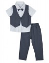 Σετ για αγόρι με γιλέκο και παντελόνι σε  μολυβί απόχρωση  και πουκάμισο λευκό,90% cotton 10%pl.Regular Fit.