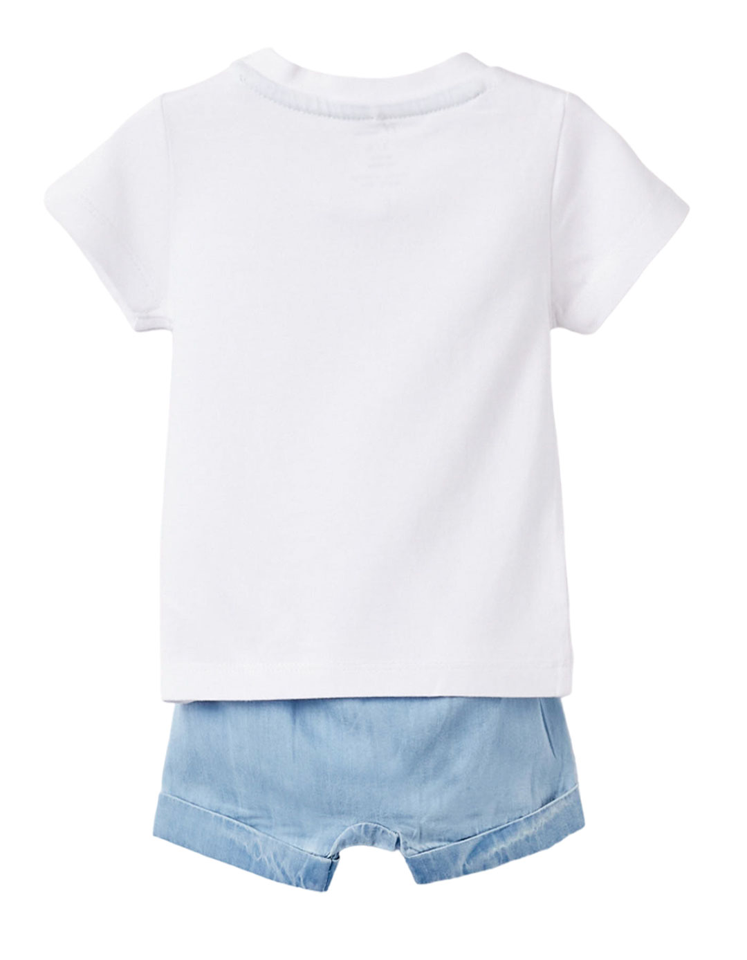 Σετ τριών τεμαχίων για νεογέννητα αγόρια σε μπλε, λευκό 100% βαμβάκι, slim fit.