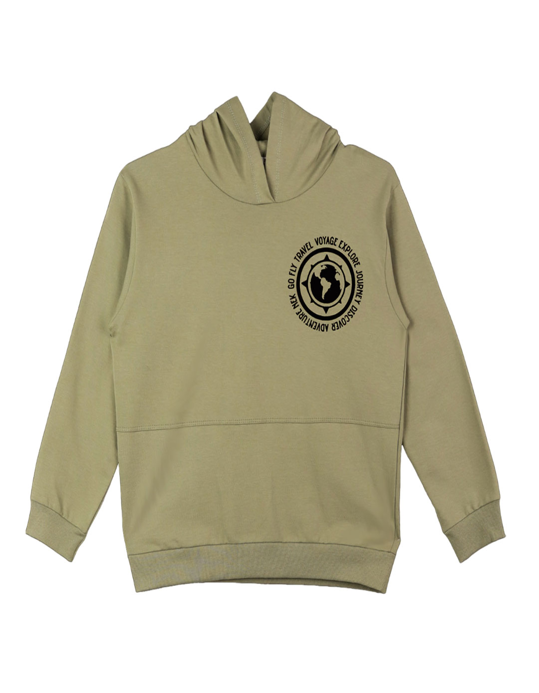 Παιδικό εποχιακό σετ φόρμα για αγόρι με κουκούλα,  χακί- μαύρο, Regular Fit, 100% βαμβάκι. Παιδικό εποχιακό σετ φόρμα για αγόρι με κουκούλα,  χακί- μαύρο, Regular Fit, 100% βαμβάκι.