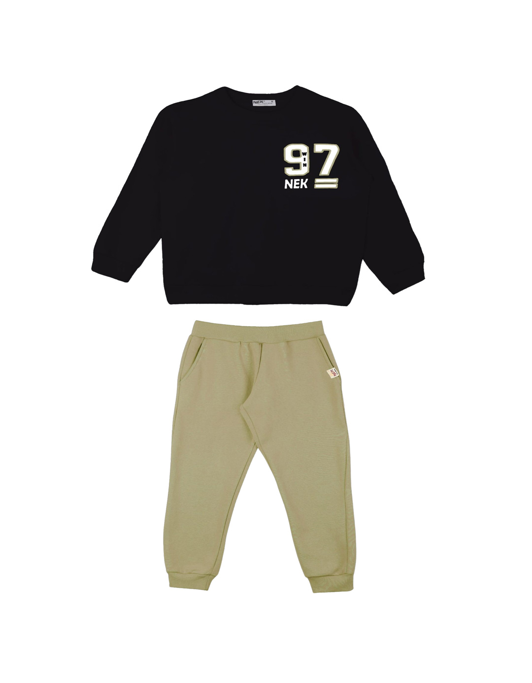 Παιδικό εποχιακό σετ φόρμα για αγόρι, μαύρο- χακί, Regular Fit, 100% βαμβάκι. Παιδικό εποχιακό σετ φόρμα για αγόρι, μαύρο- χακί, Regular Fit, 100% βαμβάκι.