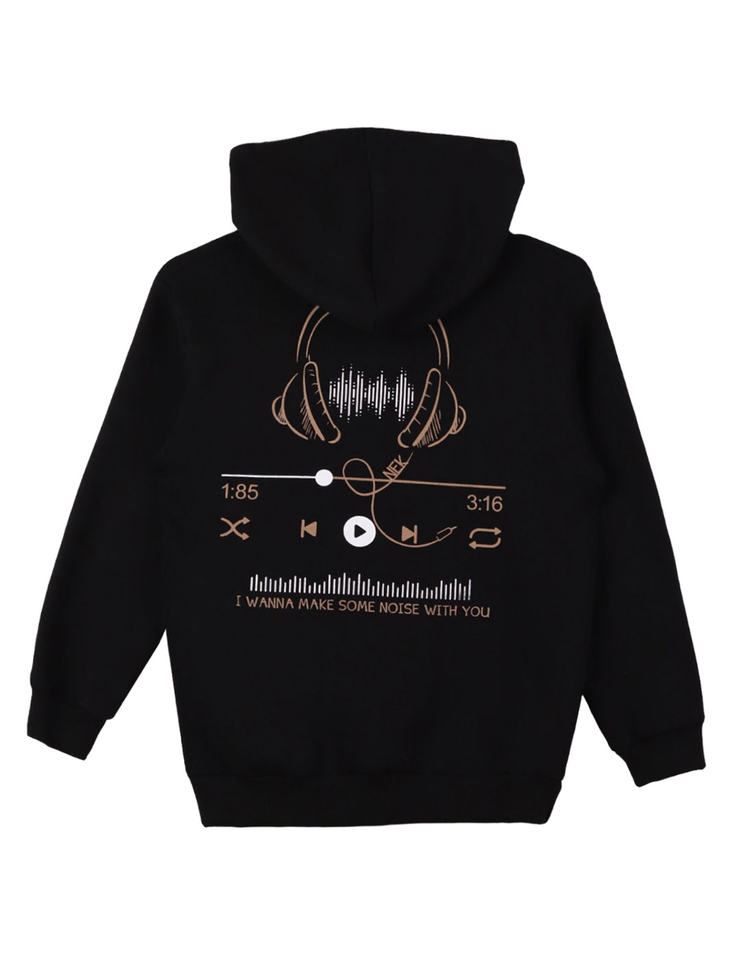 Παιδικό σετ φόρμα για αγόρι με κουκούλα, μαύρο-κάμελ, Regular Fit, 80% βαμβάκι, 20% πολυεστέρας.