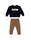 Παιδικό σετ φόρμα για αγόρι μαρέν-κάμελ, Regular Fit, 80% βαμβάκι,20% πολυεστέρας. Παιδικό σετ φόρμα για αγόρι μαρέν-κάμελ, Regular Fit, 80% βαμβάκι,20% πολυεστέρας.