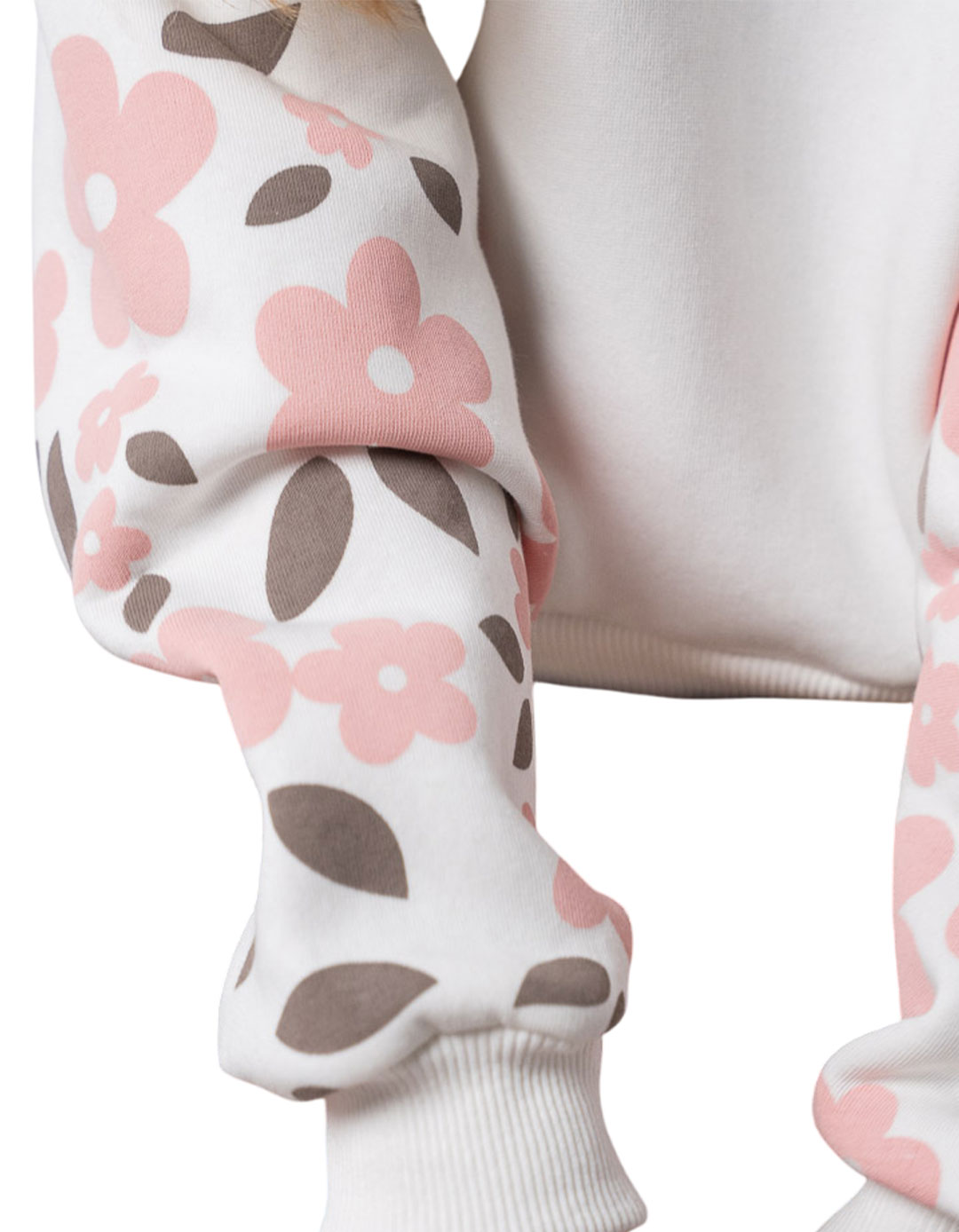 Σετ φόρμα NEK kidswear εκρού σταχτί για κορίτσι