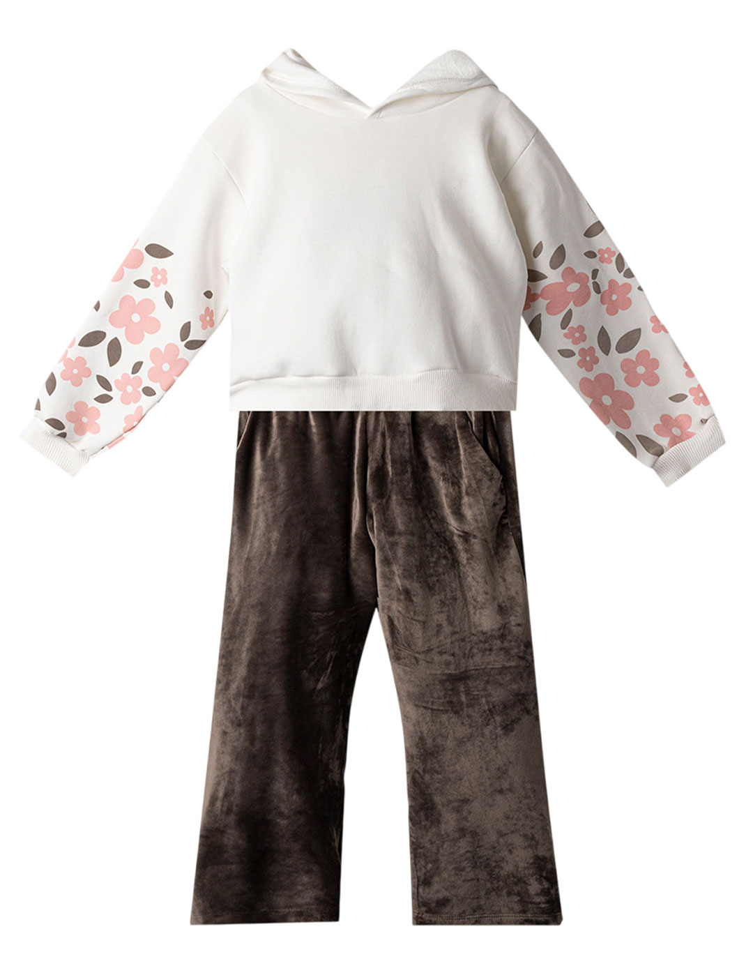 Σετ φόρμα NEK kidswear εκρού σταχτί για κορίτσι