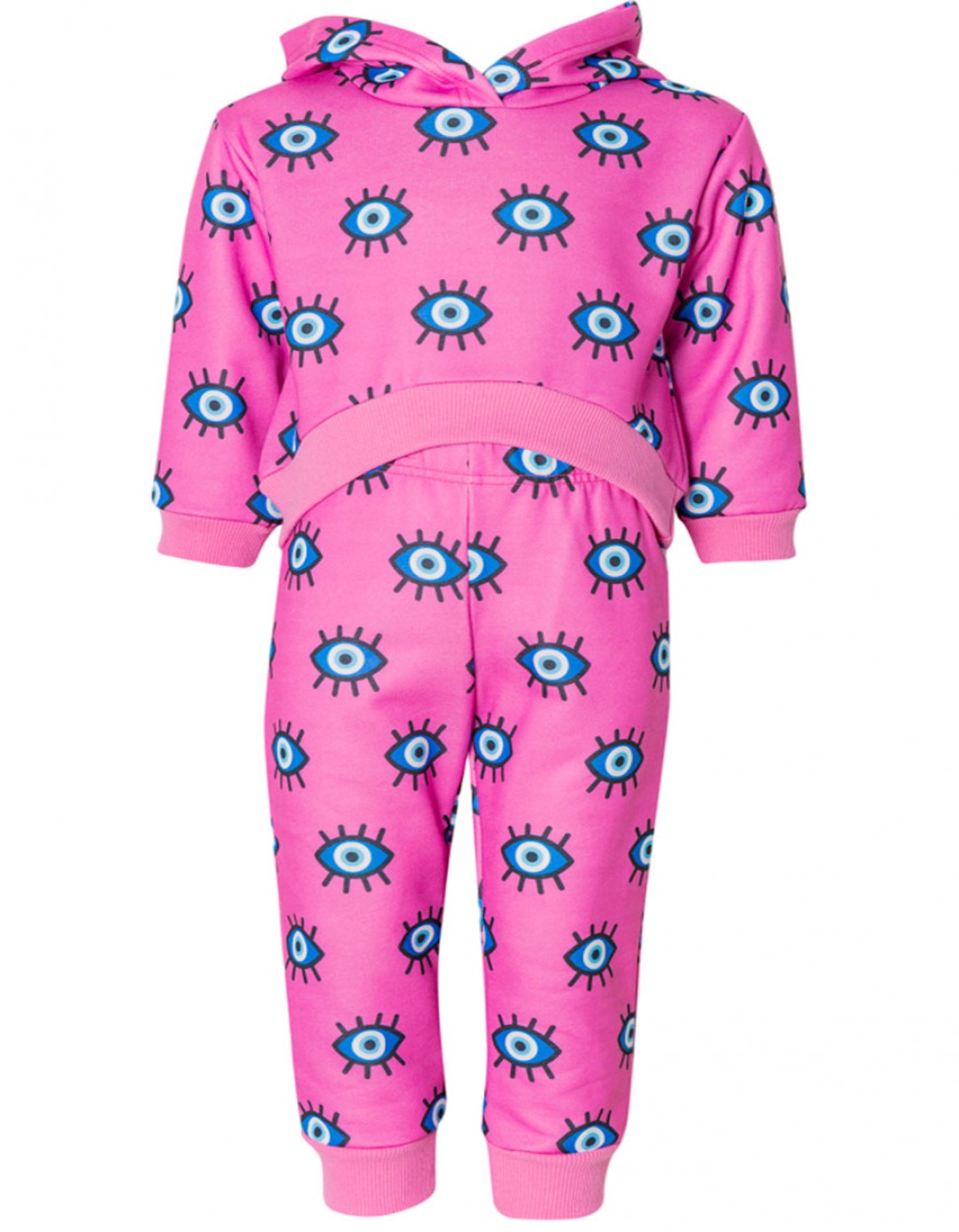 Παιδικό σετ φόρμα για κορίτσι, φούξια ,Regular Fit, COT/PES.