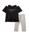 Παιδικό σετ για κορίτσι μπλουζοφόρεμα και κολάν, μαύρο-γκρι, Regular Fit, 95% βαμβάκι, 5% λύκρα. Παιδικό σετ για κορίτσι μπλουζοφόρεμα και κολάν, μαύρο-γκρι, Regular Fit, 95% βαμβάκι, 5% λύκρα.