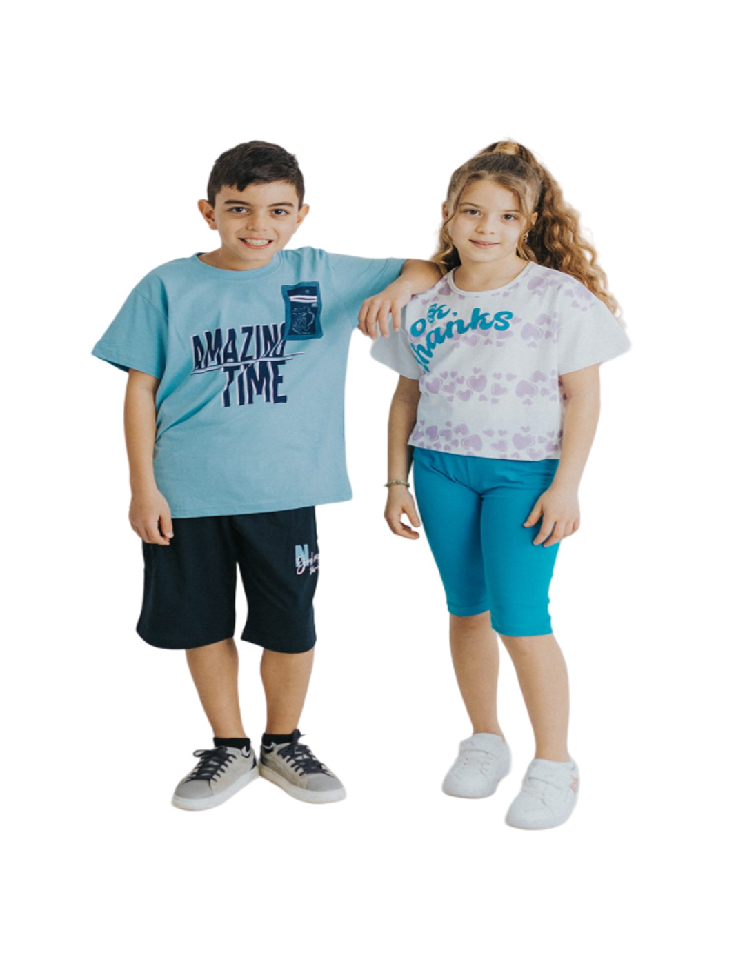 Παιδικό σετ για κορίτσι με μπλούζα και κολάν, λευκό-τυρκουάζ, Regular Fit, 95% βαμβάκι, 5% ελαστίνη. Παιδικό σετ για κορίτσι με μπλούζα και κολάν, λευκό-τυρκουάζ, Regular Fit, 95% βαμβάκι, 5% ελαστίνη.