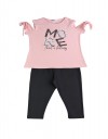 Παιδικό σετ για κορίτσι μπλούζα και κολάν, ροζ- μαύρο, Regular Fit, 95% βαμβάκι, 5% ελαστίνη. Παιδικό σετ για κορίτσι μπλούζα και κολάν, ροζ- μαύρο, Regular Fit, 95% βαμβάκι, 5% ελαστίνη.