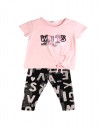 Παιδικό σετ για κορίτσι μπλούζα και κολάν, ροζ-μαύρο, Regular Fit, 95% βαμβάκι, 5% ελαστίνη. Παιδικό σετ για κορίτσι μπλούζα και κολάν, ροζ-μαύρο, Regular Fit, 95% βαμβάκι, 5% ελαστίνη.