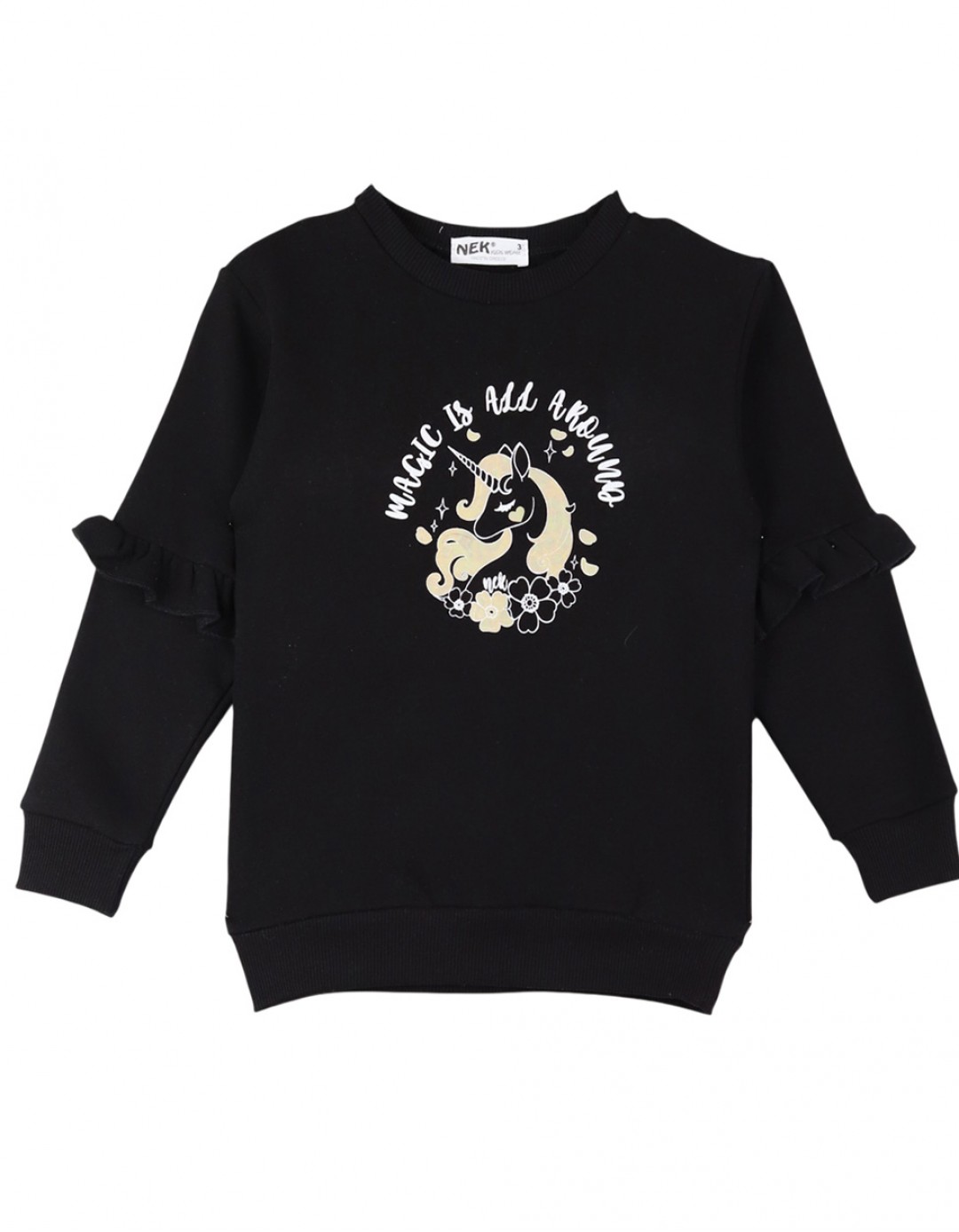 Παιδικό σετ κορίτσι NEK Kidswear μαύρο χρυσό Παιδικό σετ κορίτσι βελουτέ μαύρο χρυσό