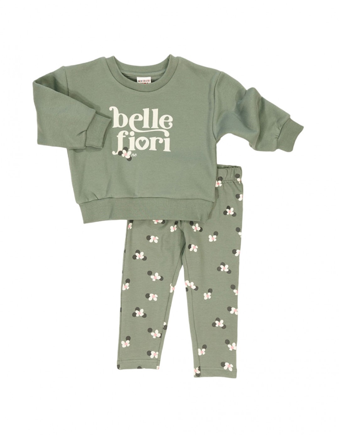 Παιδικό σετ κολάν για κορίτσι, χακί, Regular Fit, 60% βαμβάκι-40% πολυεστέρας.