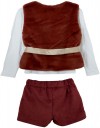 Παιδικό σετ για κορίτσι με γιλέκο και σόρτς, καφέ-κεραμιδί, Regular Fit, 48% Vis-38% Pl-10% Ny-4% E. Παιδικό σετ για κορίτσι με γιλέκο και σόρτς, καφέ-κεραμιδί, Regular Fit, 48% Vis-38% Pl-10% Ny-4% E.