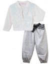 Σετ κοριτσιού Babylon Fashion εκρού-ασημί Σετ κοριτσιού Babylon Fashion εκρού-ασημί με ζακέτα παγιέτα και παντελόνι