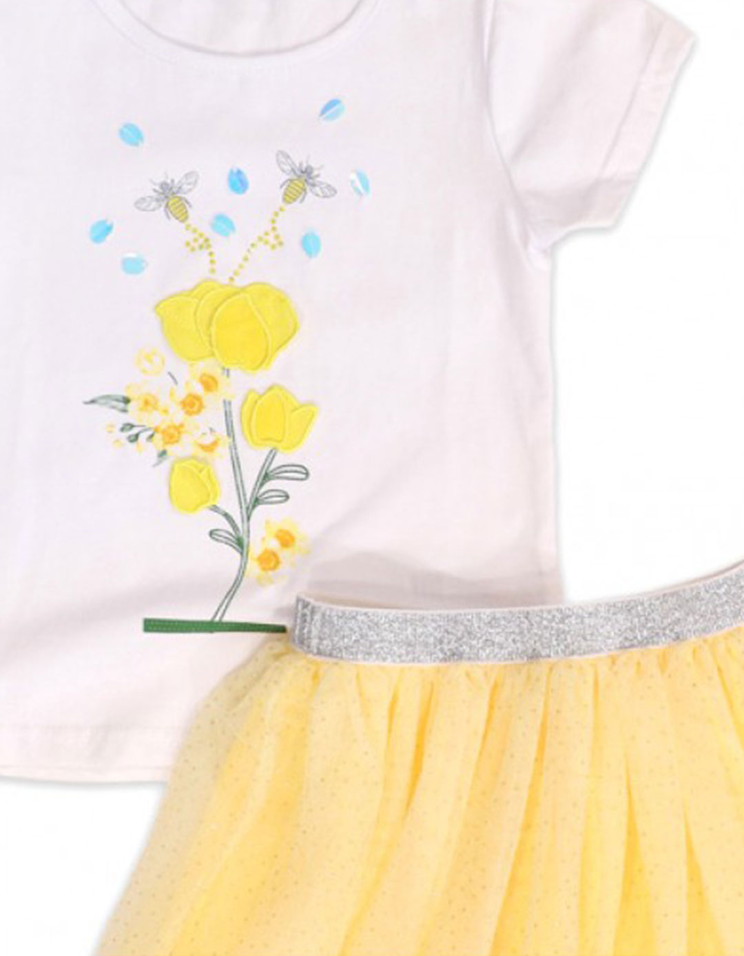 Παιδικό σετ New College για κορίτσι μπλούζα και φούστα, Regular Fit, 70% βαμβάκι, 25% πολυεστέρας, 5% SP, 100% πολυεστέρας.