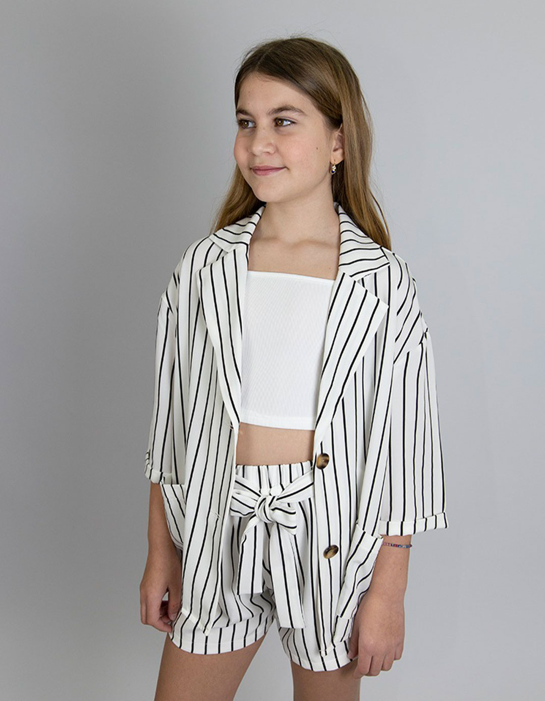 Παιδικό σετ για κορίτσια Can kid fashion ριγέ εκρού-μπλε, Regular Fit, 100% βισκόζη. Παιδικό σετ για κορίτσια Can kid fashion ριγέ εκρού-μπλε, Regular Fit, 100% βισκόζη.