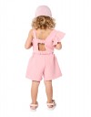 Σετ κοριτσιού με σορτς και ασύμμετρη μπλούζα με βολάν – Ροζ.Regular Fit. Σετ κοριτσιού με σορτς και ασύμμετρη μπλούζα με βολάν – Ροζ.Regular Fit.