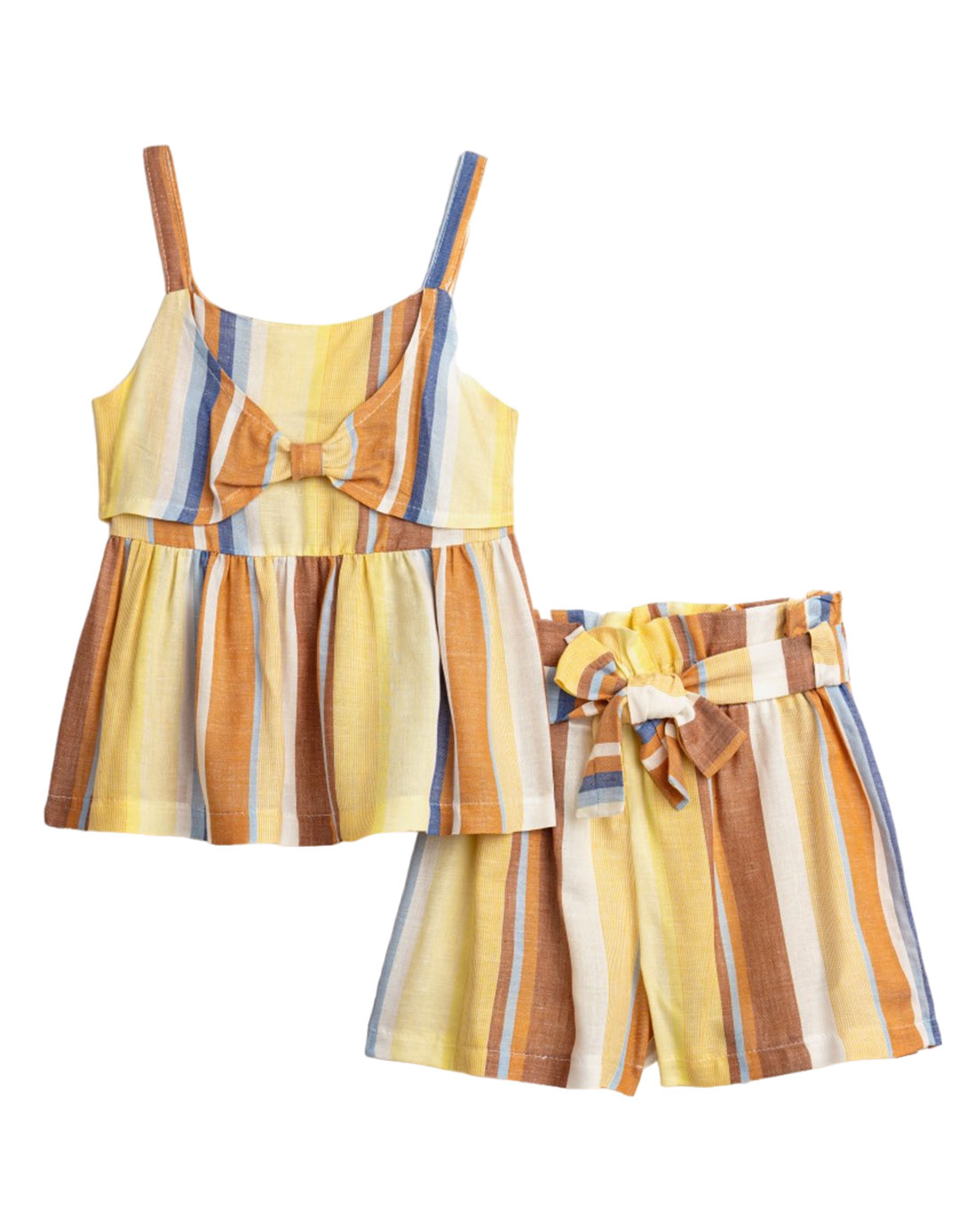 Σετ για κορίτσι με σορτς και τοπ ρε απόχρωση κίτρινο-μπεζ .Regular Fit,85% Rayon 15%Lino. Σετ για κορίτσι με σορτς και τοπ ρε απόχρωση κίτρινο-μπεζ .Regular Fit,85% Rayon 15%Lino.