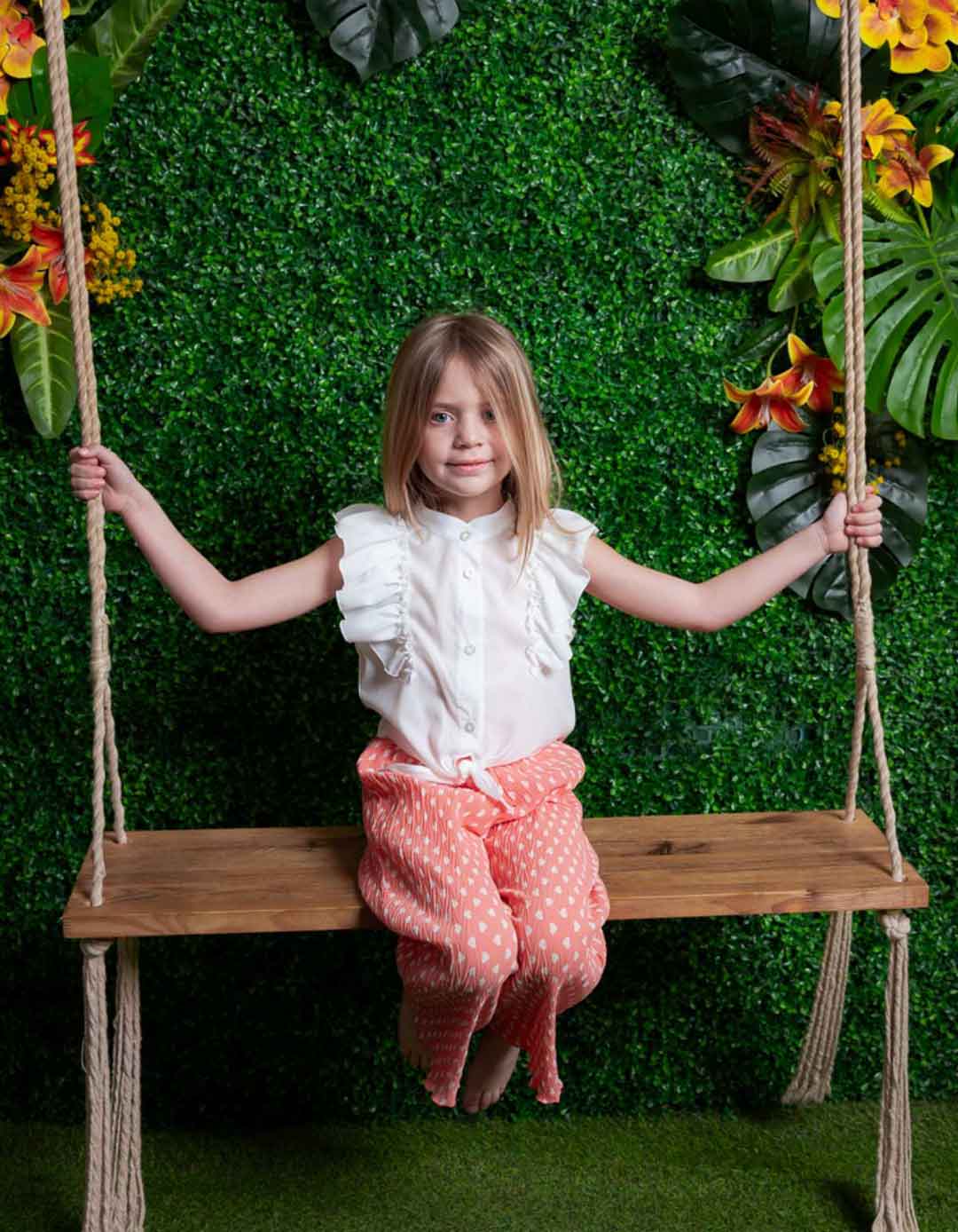 Σετ κοριτσίστικο πουκάμισο και παντελόνα λευκό -πορτοκαλί 50%cotton 50%pes.Regular Fit. Σετ κοριτσίστικο πουκάμισο και παντελόνα λευκό -πορτοκαλί 50%cotton 50%pes.Regular Fit.