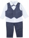 Βρεφικό σετ κουστούμι για αγόρι, κοτλ΄έ, γκρι-λευκό, Regular Fit, 100% COTT-30%PL.