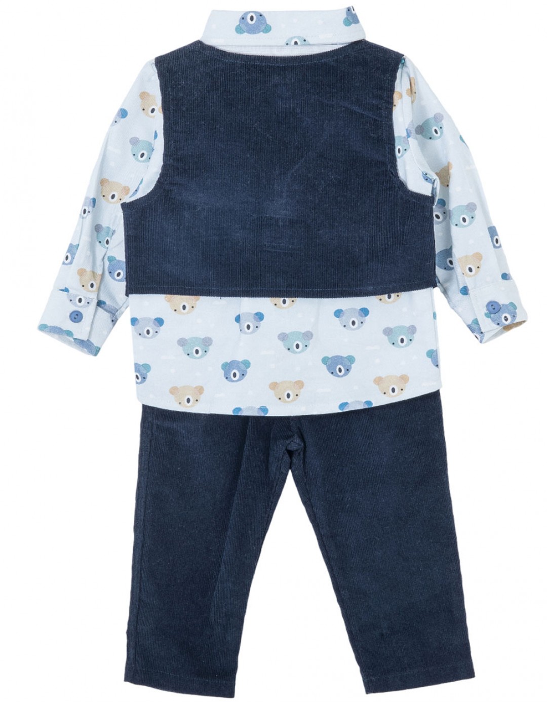 Βρεφικό σετ κουστούμι αγοριού μπλε σιέλ με γιλέκο και παπιγιόν Βρεφικό κουστούμι για αγόρι χειμώνας 2025 ηλικία 0-24 μηνών