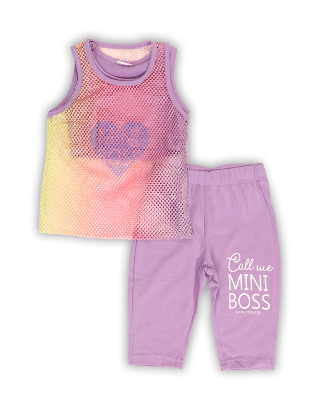 Παιδικό σετ για κορίτσι με κάπρι κολάν λιλά , Regular Fit, 95% βαμβάκι, 5% ελαστάνη.