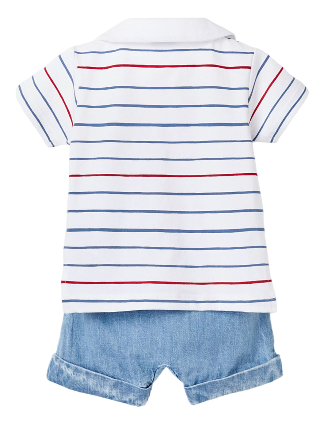 Σορτς και t-shirt για νεογέννητα αγόρια 'MICKEY' λευκό-μπλε.Regular Fit.100% cotton.