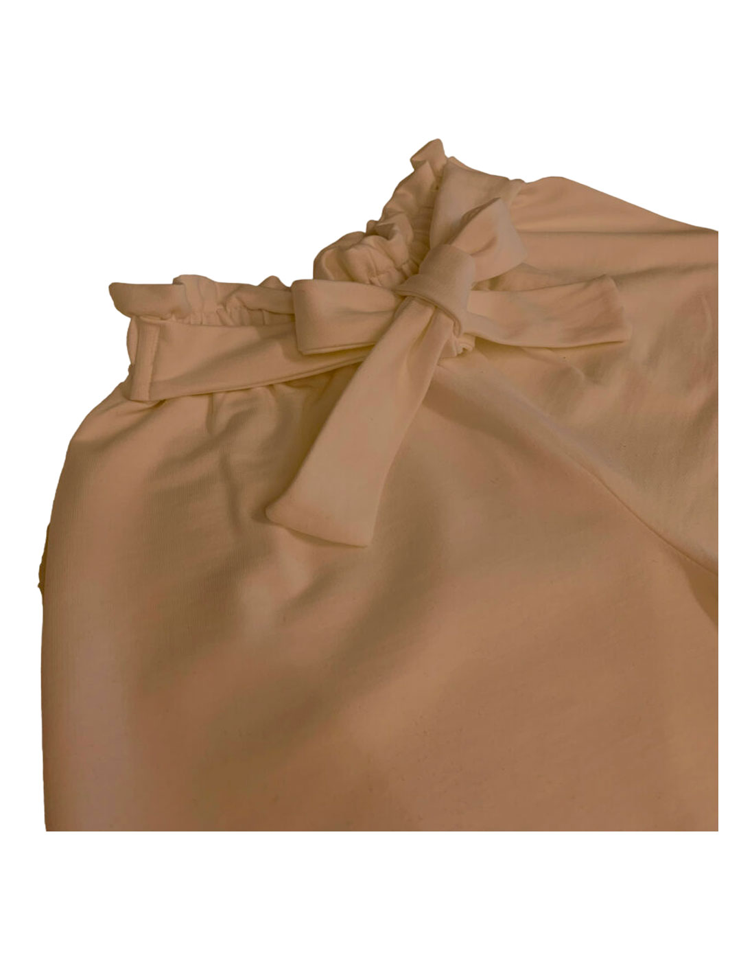 Παιδικό σετ για κορίτσι με μπλούζα και σορτσάκι, λευκό-καφέ, Regular Fit, 100% βαμβάκι.