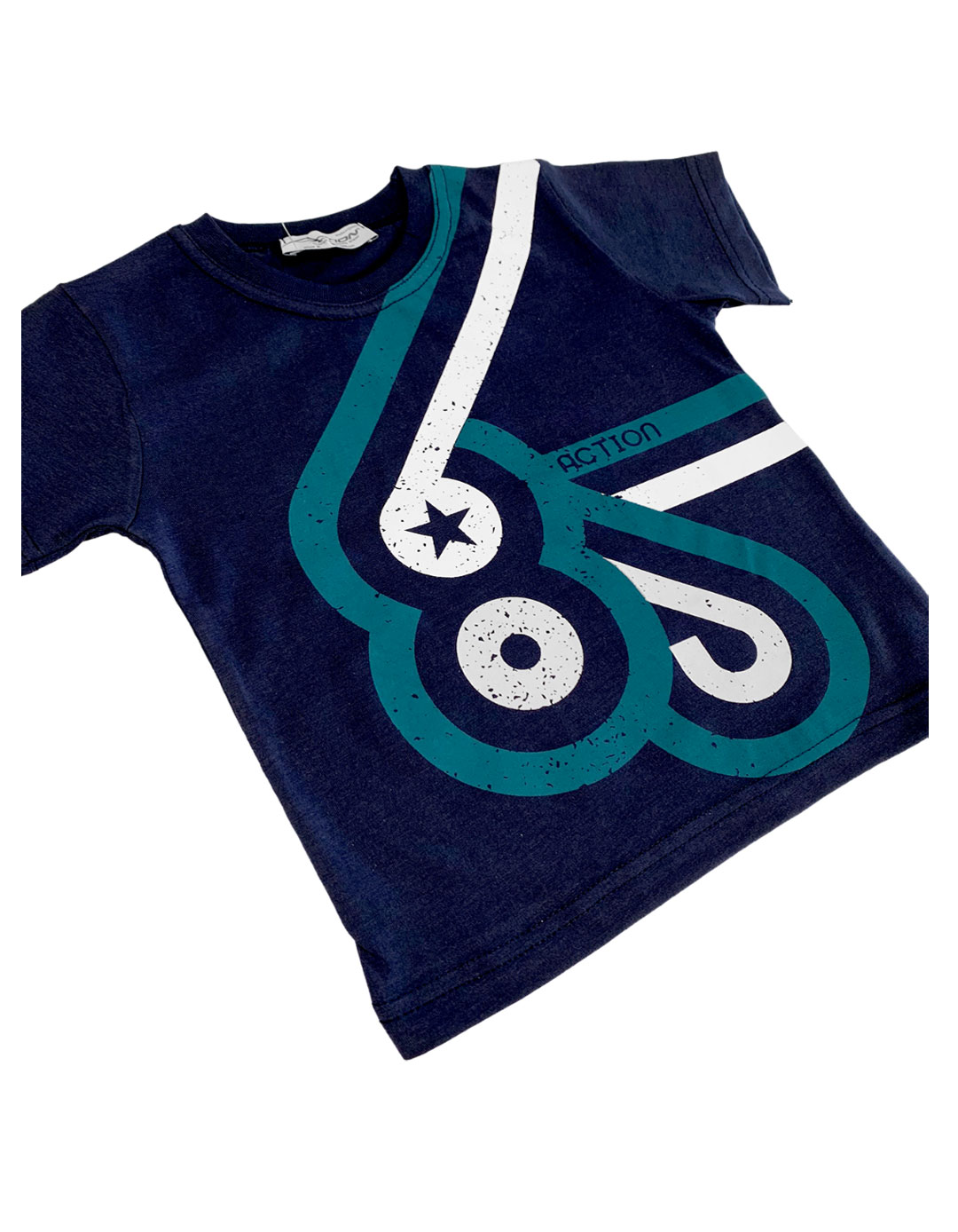 Παιδικό σετ για αγόρι με μπλούζα και βερμούδα, μπλε-πράσινο, Regular Fit, 100% βαμβάκι.