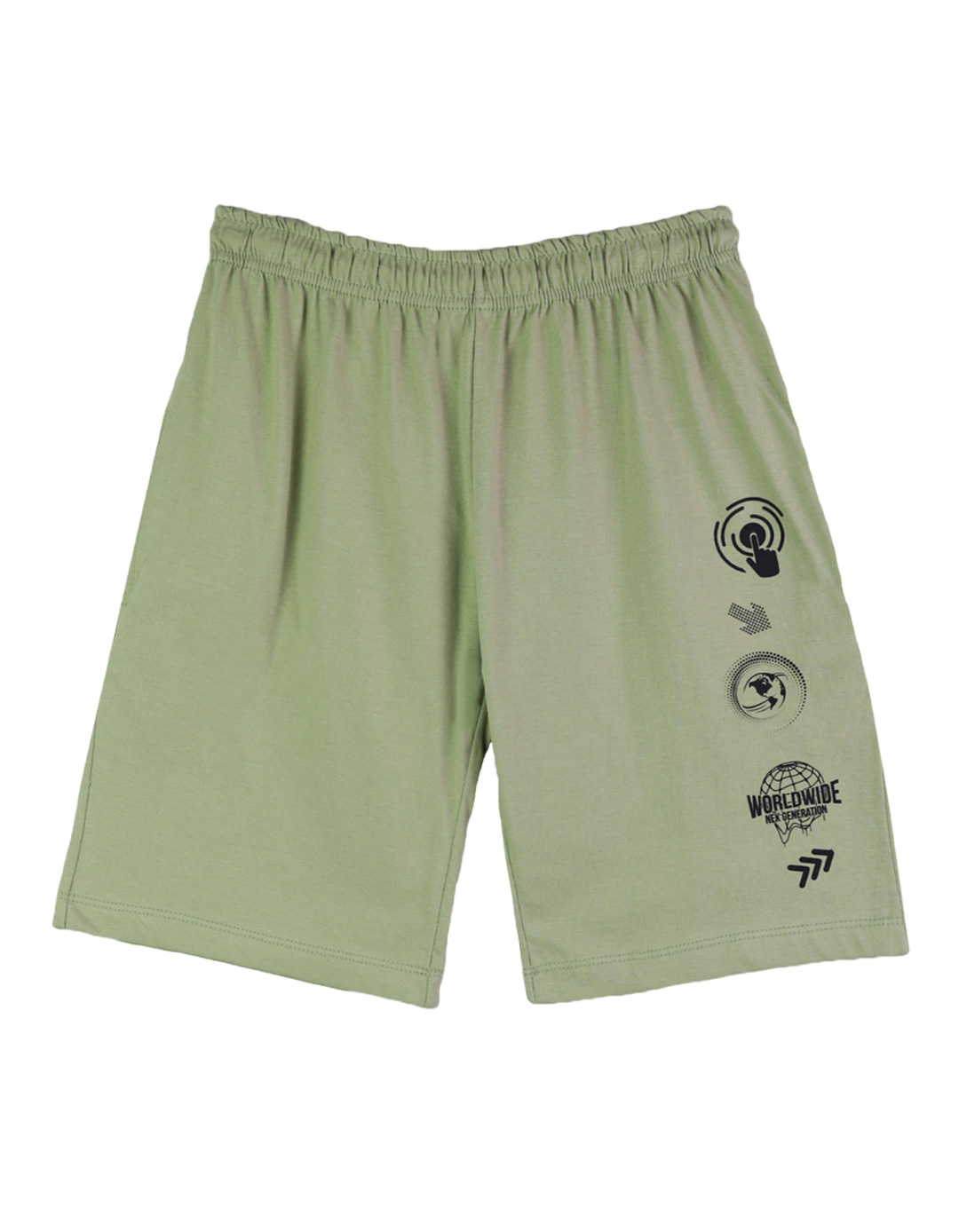 Παιδικό αμάνικο σετ για αγόρι με μπλούζα και βερμούδα, μαρέν-χακί, Regular Fit, 100% βαμβάκι.