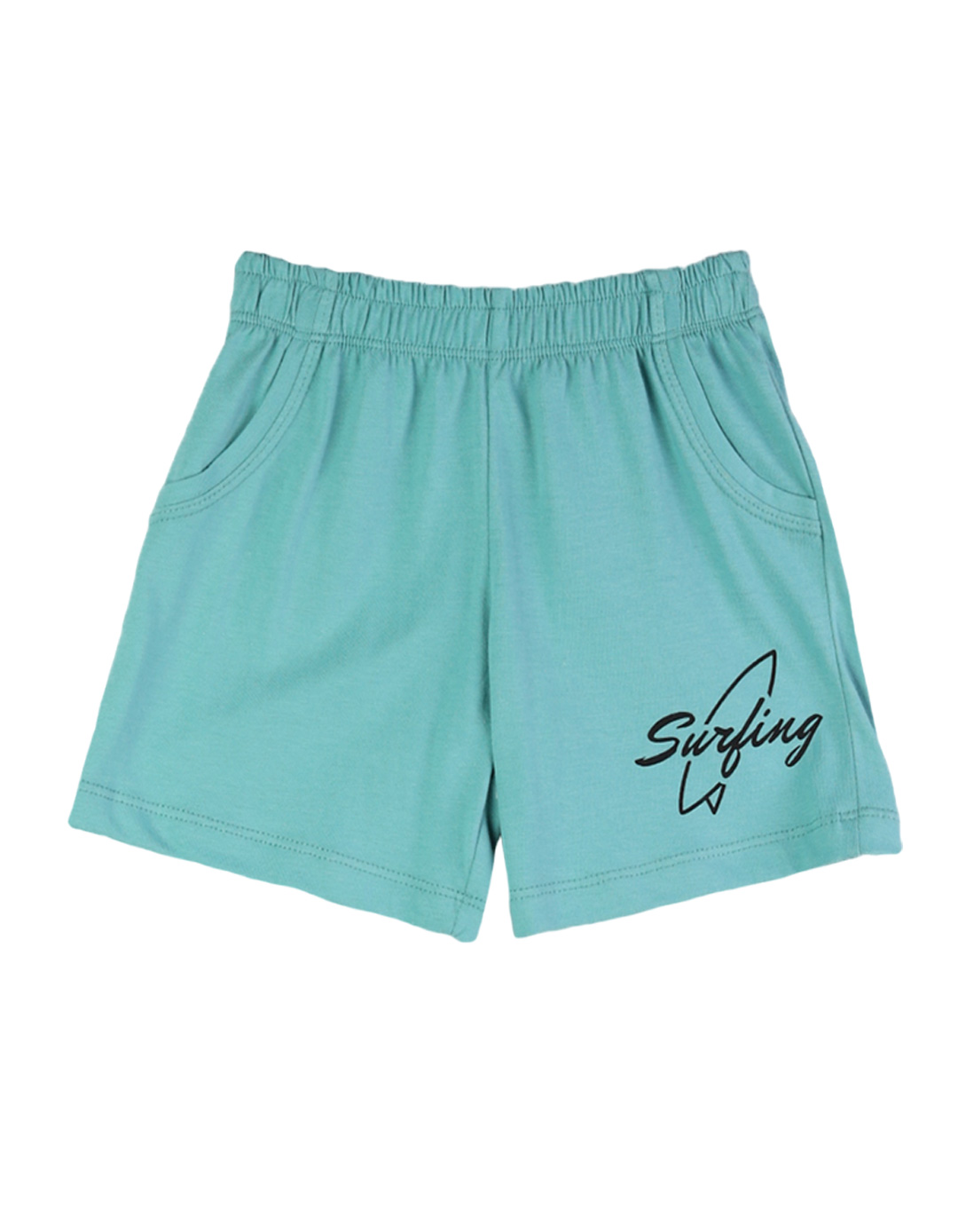 Παιδικό αμάνικο σετ για αγόρι με μπλούζα και βερμούδα, μαρέν-πετρόλ, Regular Fit, 100% βαμβάκι.