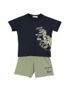 Παιδικό σετ για αγόρι με μπλούζα και βερμούδα, μαρέν-χακί, Regular Fit, 100% βαμβάκι. Παιδικό σετ για αγόρι με μπλούζα και βερμούδα, μαρέν-χακί, Regular Fit, 100% βαμβάκι.