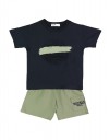Παιδικό σετ για αγόρι με μπλούζα και βερμούδα, μαρέν-χακί, Regular Fit, 100% βαμβάκι. Παιδικό σετ για αγόρι με μπλούζα και βερμούδα, μαρέν-χακί, Regular Fit, 100% βαμβάκι.