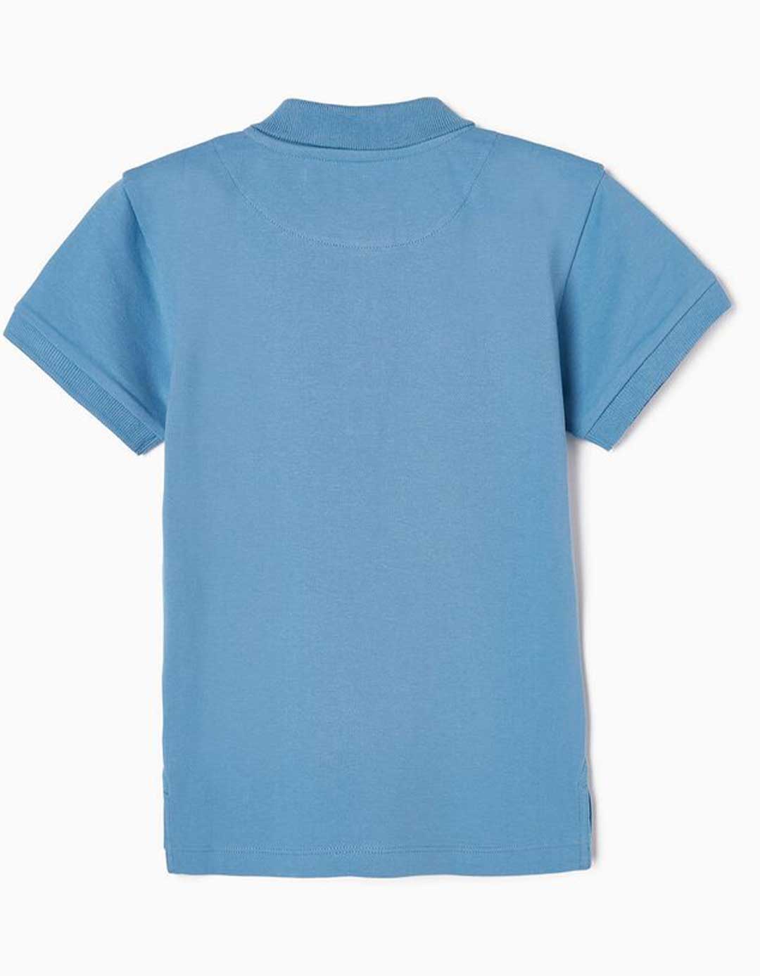 Σιελ κοντομάνικο μπλουζάκι πόλο για αγόρι, Slim Fit, 100% βαμβάκι.