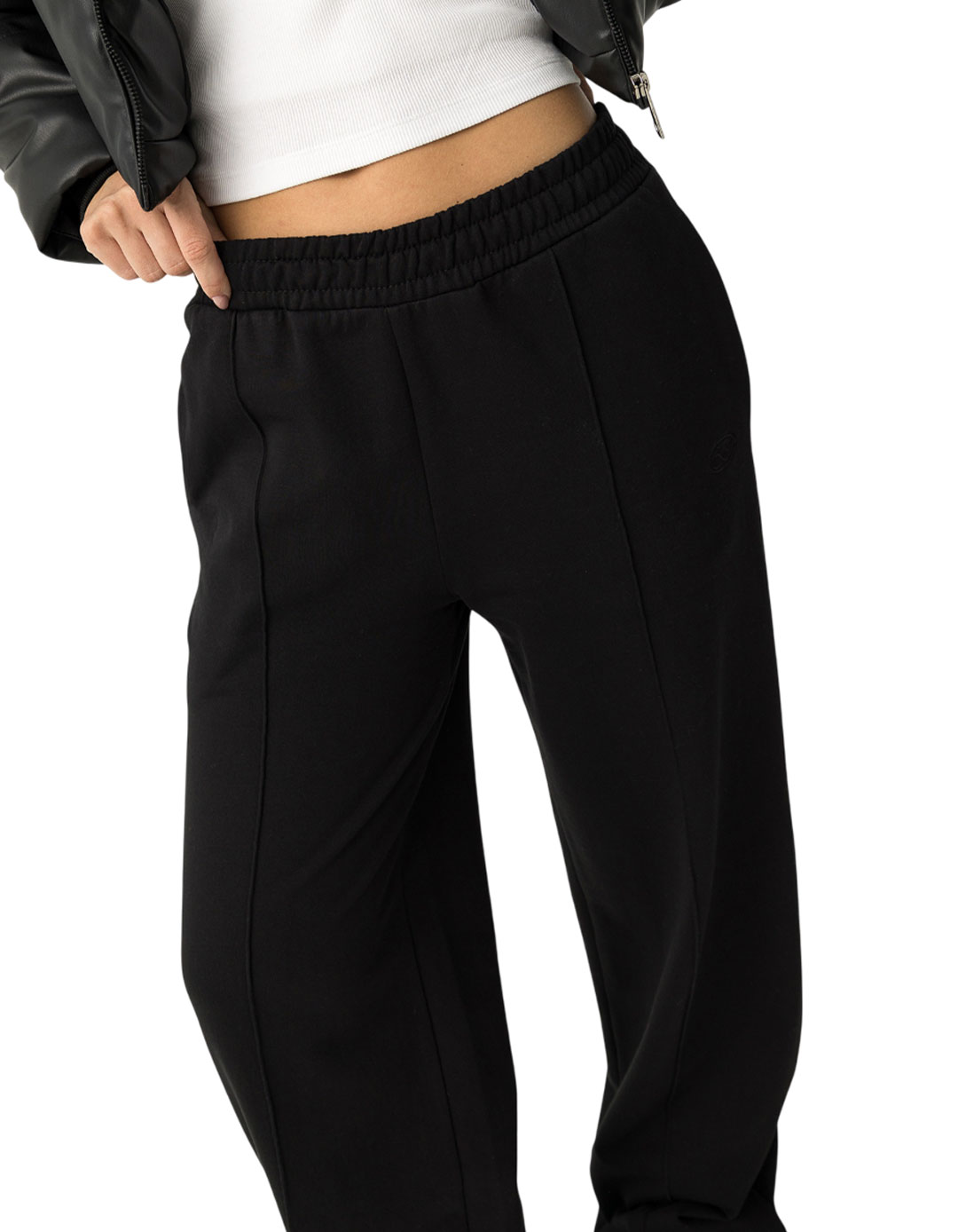 Παντελόνι φούτερ Tiffosi Teen Girl μαύρο με fleece εσωτερικό Εφηβικό φούτερ παντελόνι Tiffosi σε μαύρο χρώμα με fleece επένδυση