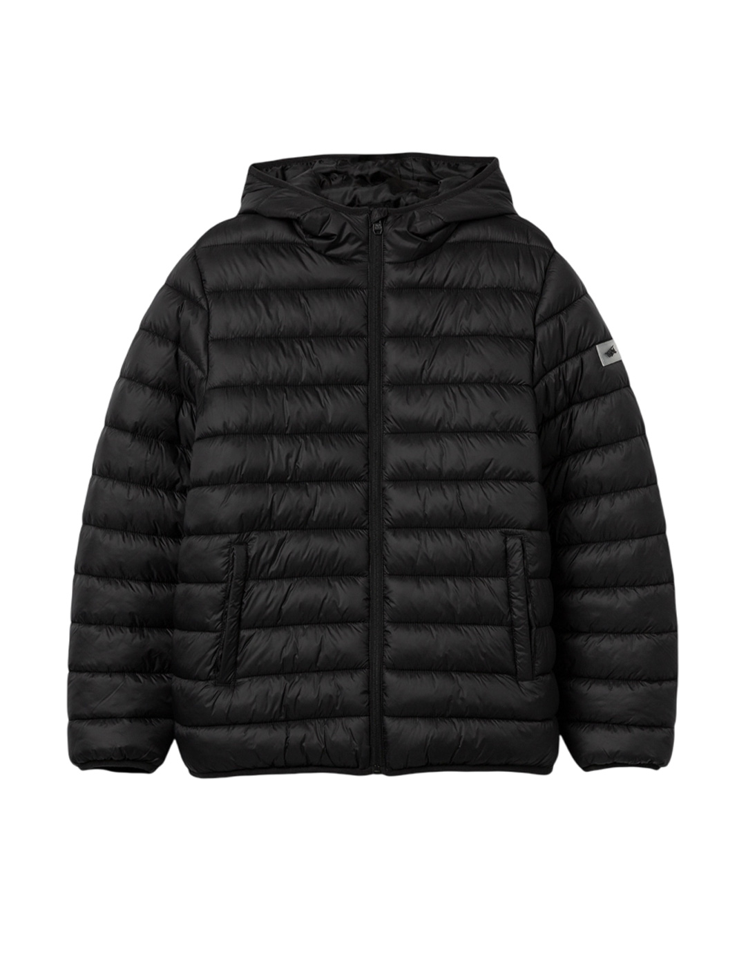 Μπουφάν Tiffosi για αγόρι μαύρο καπιτονέ με κουκούλα Εφηβικό μπουφάν Tiffosi μαύρο με κουκούλα για αγόρι