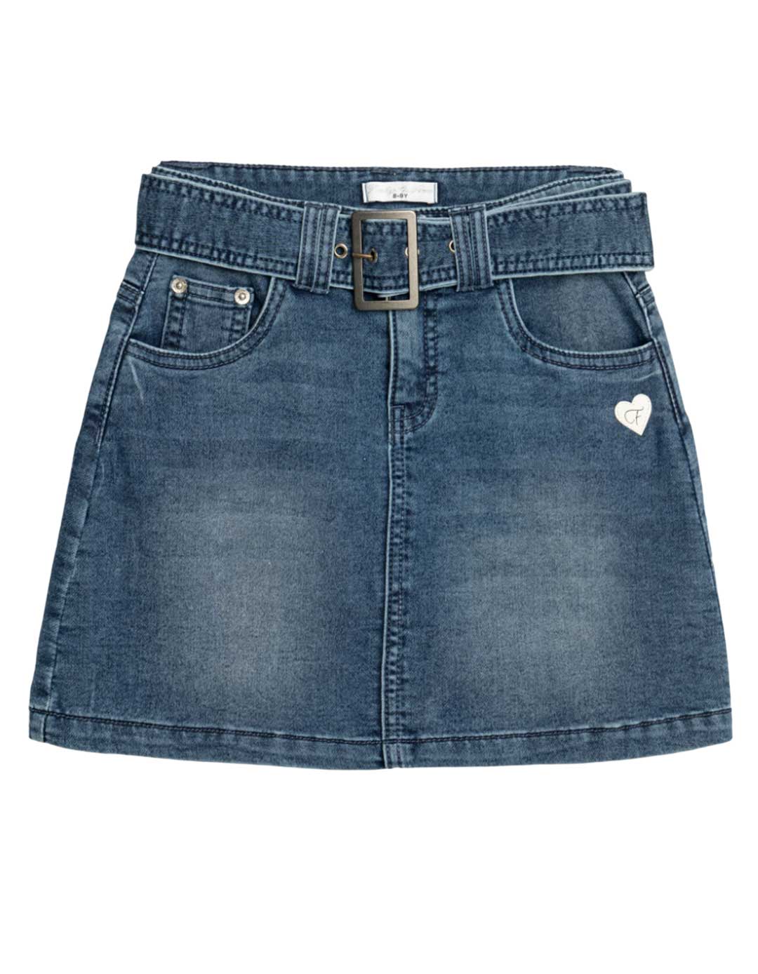 Παιδική Τζιν Φούστα με Ζώνη – FUNKY kids.98% COTTON-2% ELASTAN.Regular Fit.