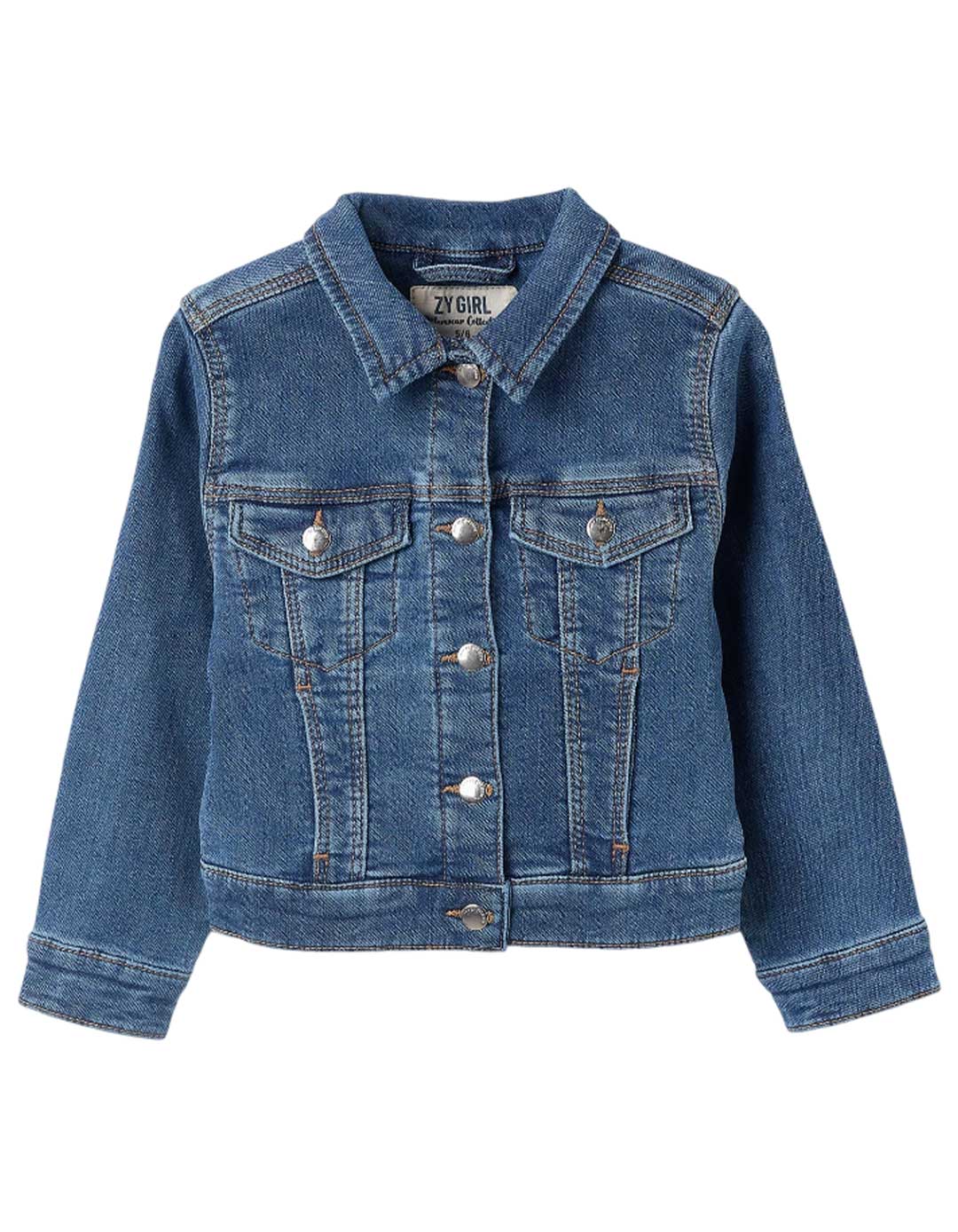 Παιδικό τζιν μπουφάν Zippy για κορίτσι ,μπλε.Slim Fit.