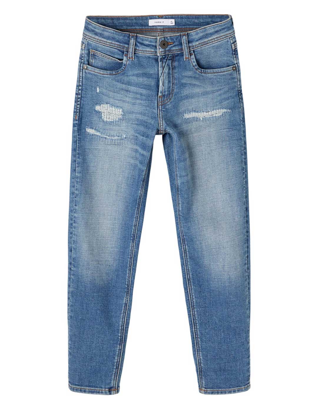 Παντελόνι τζιν για αγόρι με φθορές , name it, Slim Fit,65% βαμβάκι,30% πολυεστέρας, 5% βισκόζη.